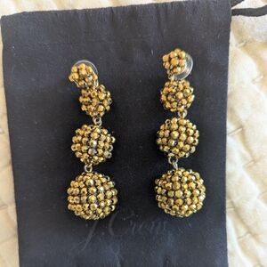J. Crew Gold Beads Sparkling Cluster Earrings